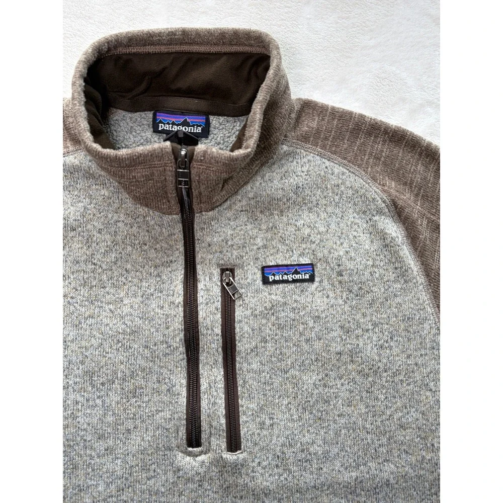 Patagonia Brown Better Sweater 1/4 Zip Pullover Mens Large Excellent
